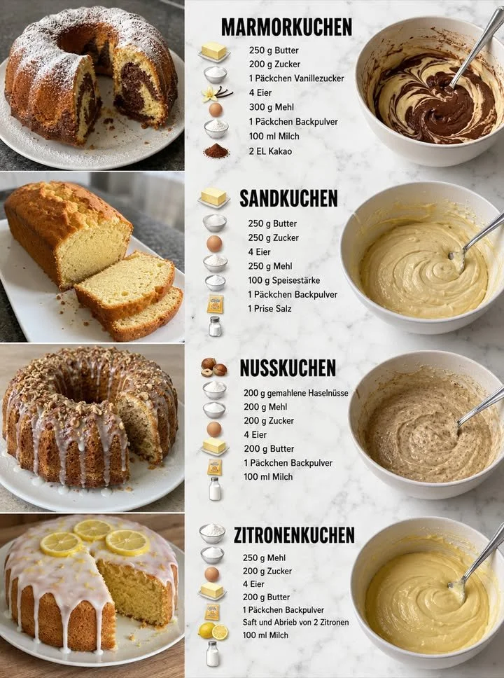 Ein klassischer Kuchen aus einfachen Zutaten, perfekt für jeden Anlass.