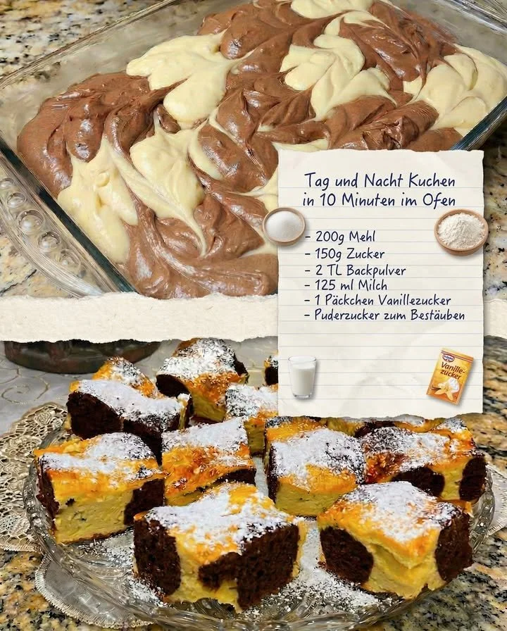 Kreative Tag und Nacht Kuchen mit harmonischen Geschmacksrichtungen und ansprechender Optik.