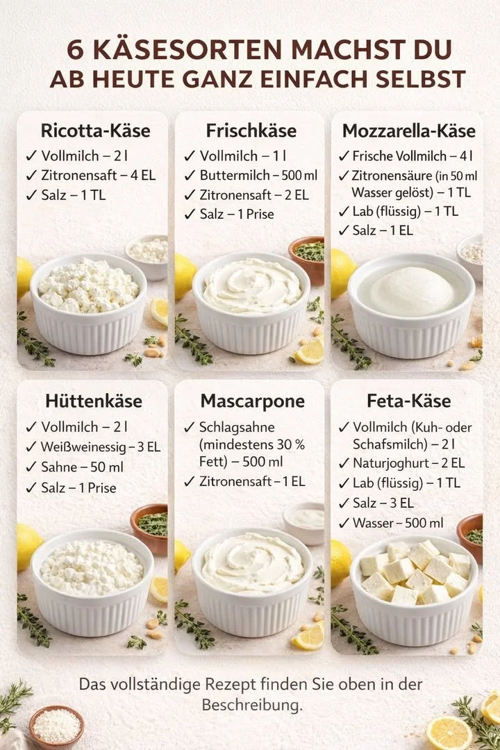 Selbstgemachter Käse: Entdecke, wie du verschiedene Käsesorten zu Hause machen kannst.