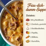 Schüssel mit leckerer, unwiderstehlicher Suppe, die für Genuss sorgt