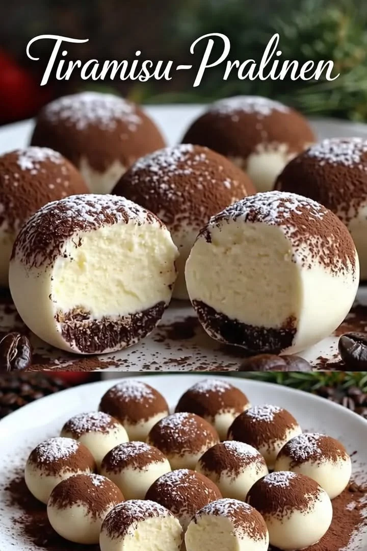 Leckere Tiramisu-Pralinen mit Schokolade und Kaffeegeschmack