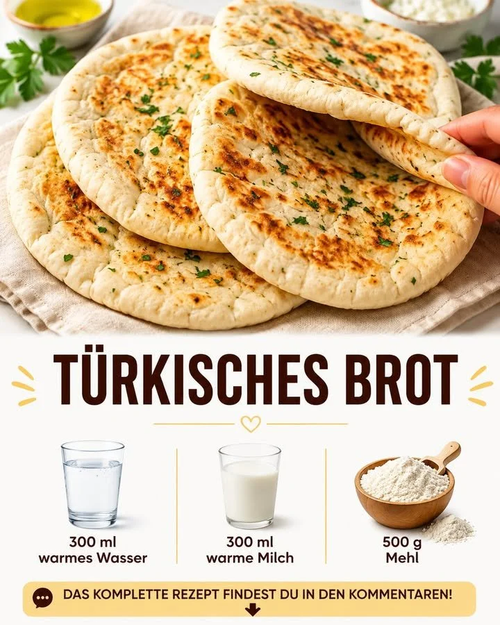 Frisches türkisches Brot auf einem Holzbrett