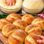 Übernacht Brötchen aus der DDR mit goldbrauner Kruste und fluffiger Innenstruktur