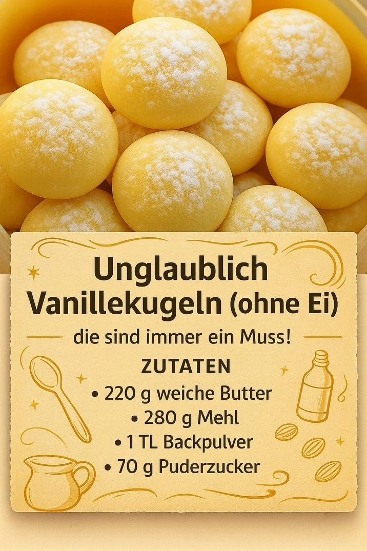 Unglaublich zarte Vanillekugeln auf einem weißen Teller