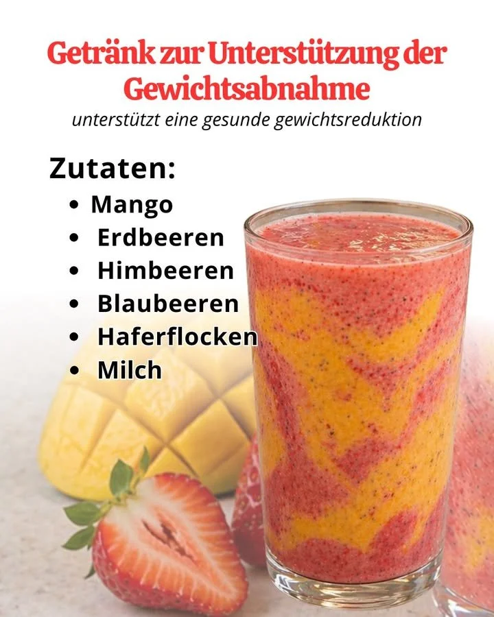Frische Erdbeeren und Mango kombiniert in einem schmackhaften Gericht