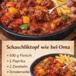 Gericht, das nach Oma's Rezept zubereitet wurde, nostalgischer Geschmack