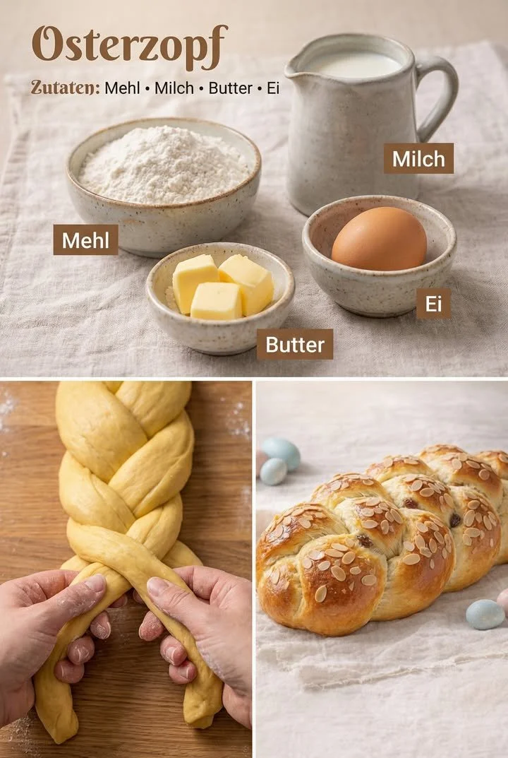 Frisch gebackener Zopf aus dem besten Rezept für Schweizer Brot