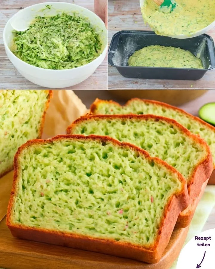 Zucchini-Käse-Brot frisch gebacken mit frischen Zutaten