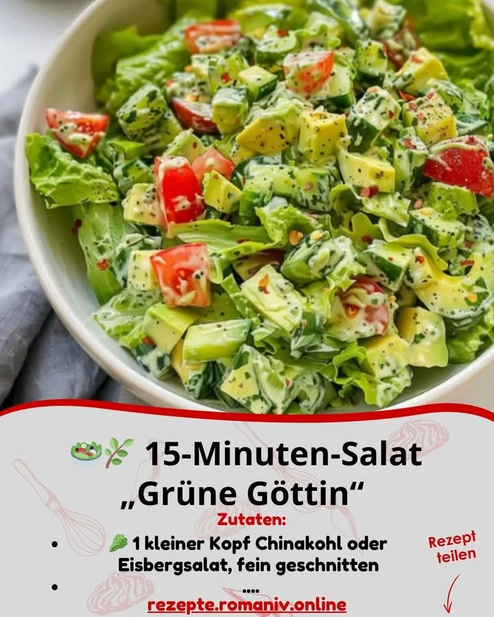 15-Minuten-Salat „Grüne Göttin“ mit frischen Zutaten