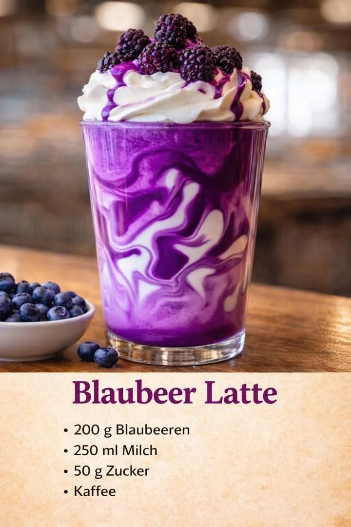 Tasse Kaffee mit frischen Blaubeeren für einen einzigartigen Geschmack