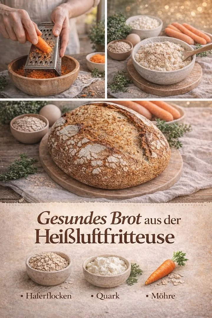 Hausgemachtes Brot aus der Heißluftfritteuse, frisch und knusprig