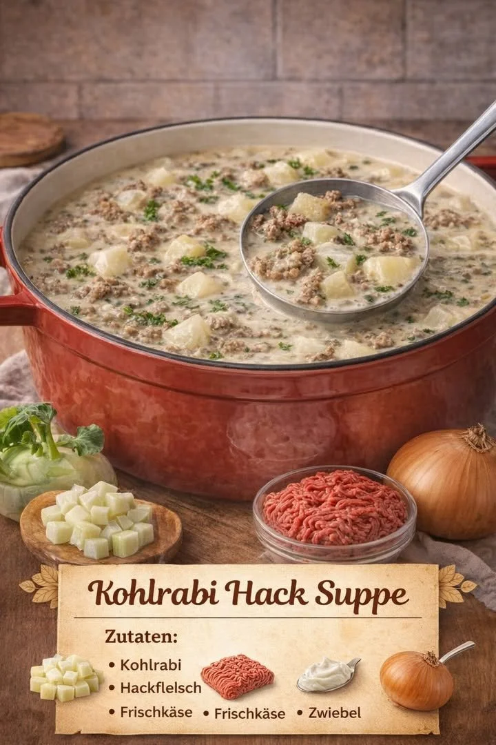 Schüssel cremige Gemüsesuppe mit frischem Gemüse und Kräutern
