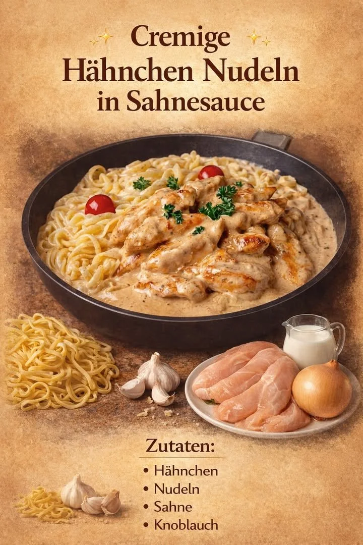 Cremige Hähnchen-Pasta mit frischen Zutaten und verführerischer Soße