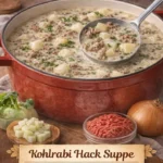 Cremige Suppe in einer Schüssel, ideal für kalte Tage