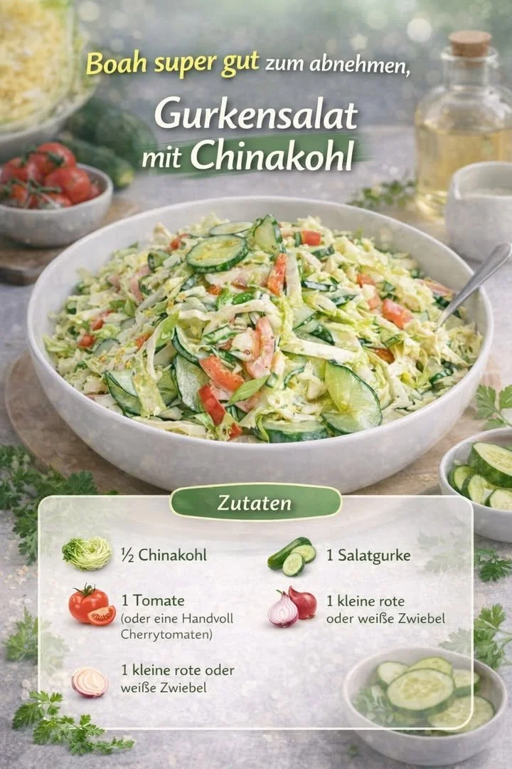 Einfacher Chinakohlsalat mit frischen Zutaten