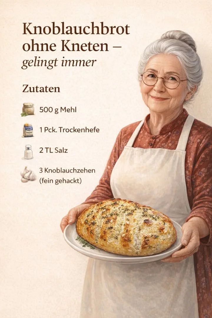 Leckeres einfaches Knoblauchbrot frisch aus dem Ofen
