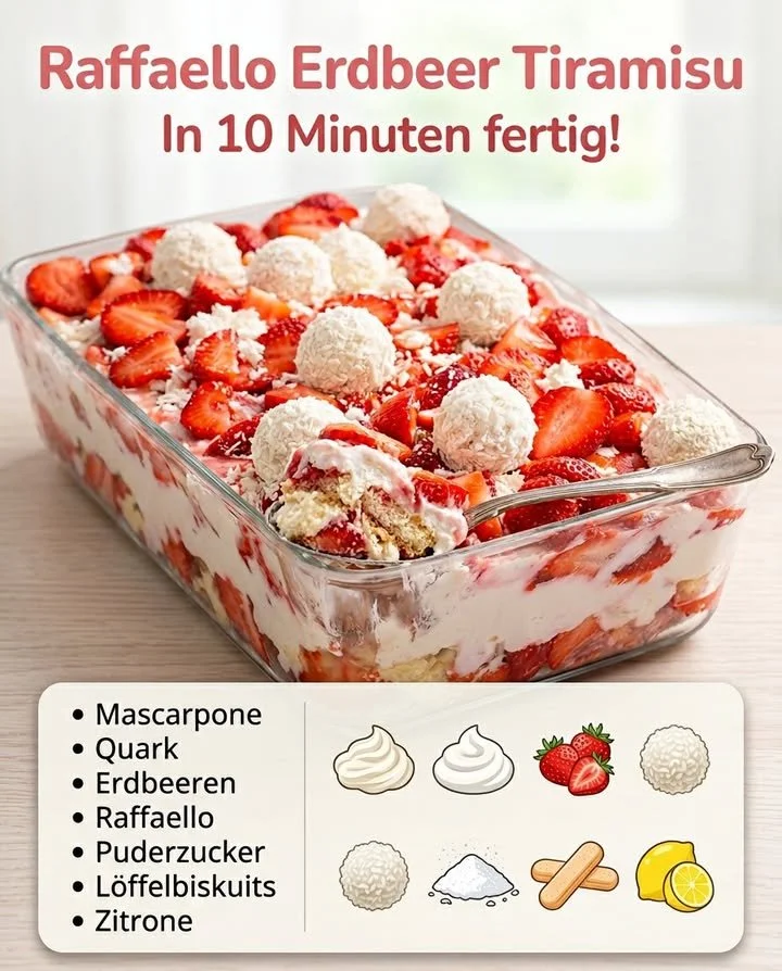 Erdbeer-Creme-Dessert mit frischen Erdbeeren und Sahne