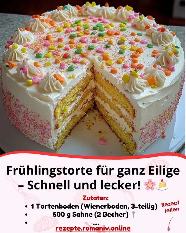 Leckere und schnell zubereitete Frühlingstorte für Eilige