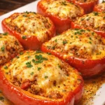 Gefüllte Paprika mit Käse, ein leckeres und würziges Gericht.