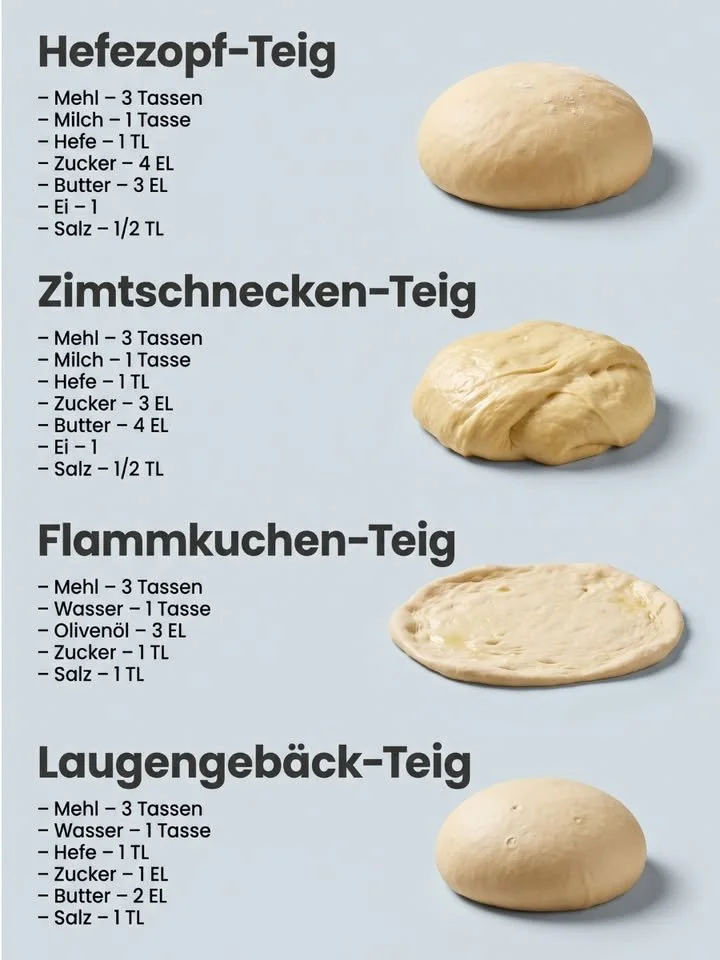 Fluffiger Hefezopf-Teig auf einem Holzbrett zubereitet