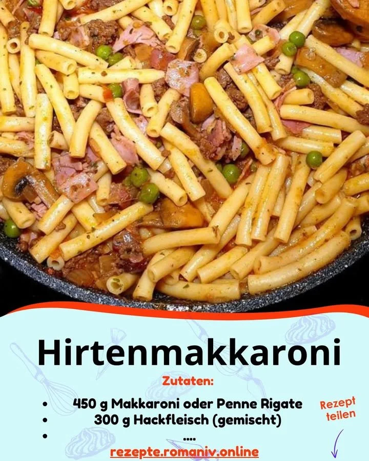 Hirtenmakkaroni mit frischem Gemüse und Käse angerichtet