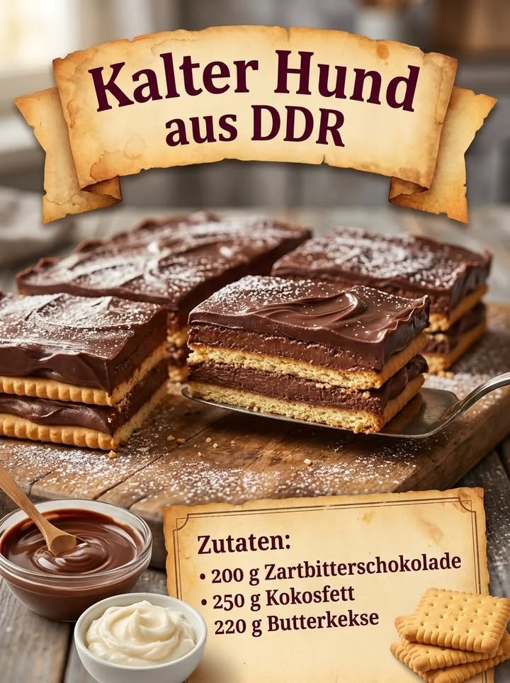 Kalter Hund aus der DDR - ein klassisches Schokoladendessert