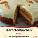 Leckerer Karottenkuchen, frisch gebacken mit Karotten und Gewürzen