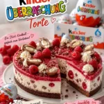Leckere Himbeertorte mit Kinder Surprise