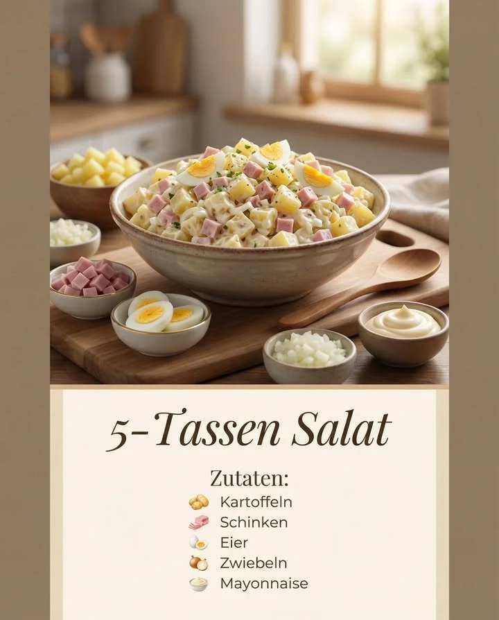 Große Schüssel mit herzhaften Salaten für Grillabende im Garten
