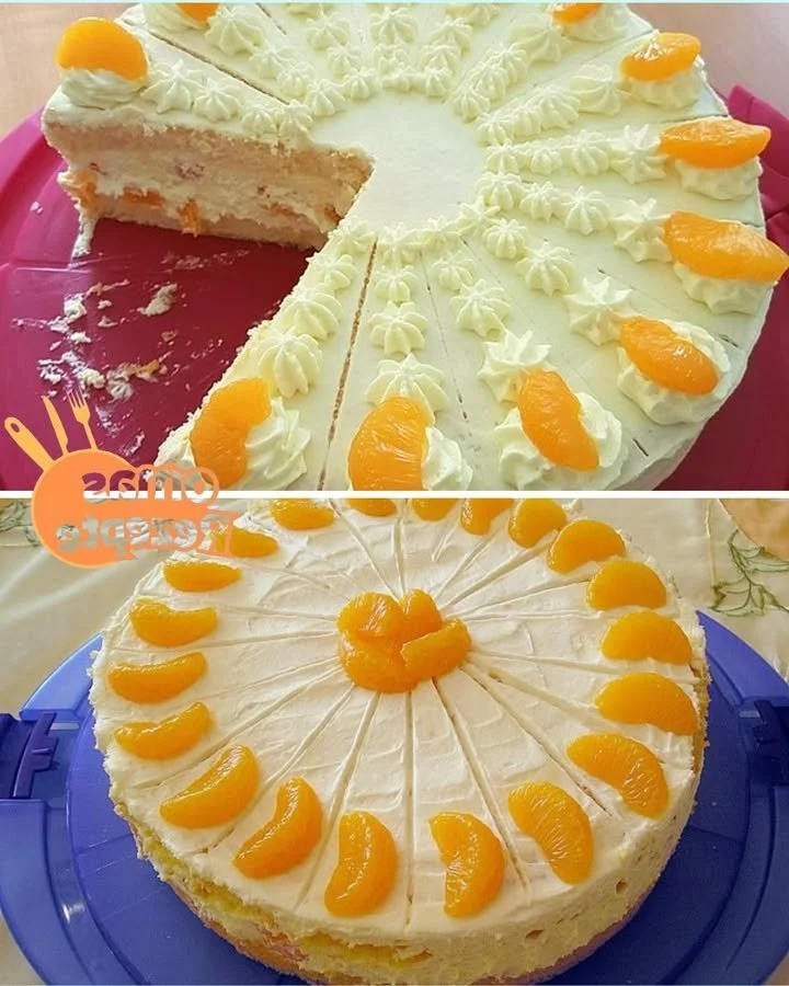 Mandarinen-Paradies-Torte mit frischen Mandarinen und cremigem Belag