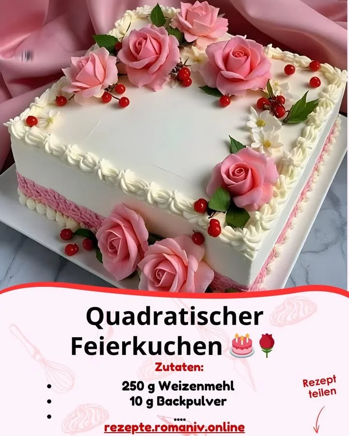 Quadratischer Feierkuchen für festliche Anlässe