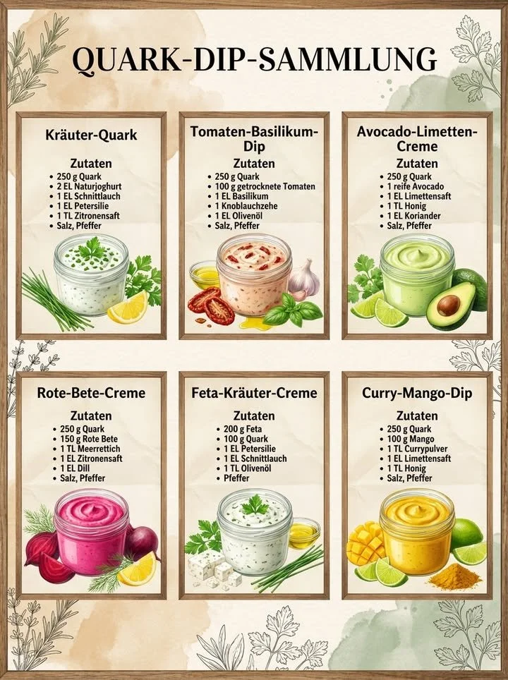 Vielfältige Quark-Dips aus der QUARK-DIP-SAMMLUNG