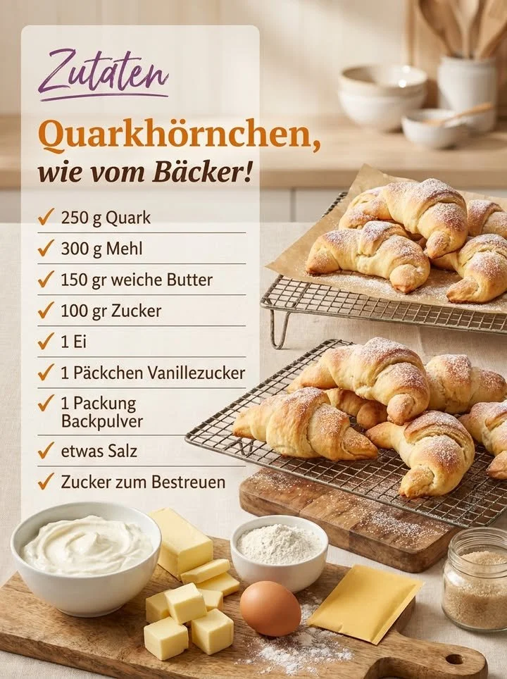 Quarkhörnchen frisch gebacken wie vom Bäcker