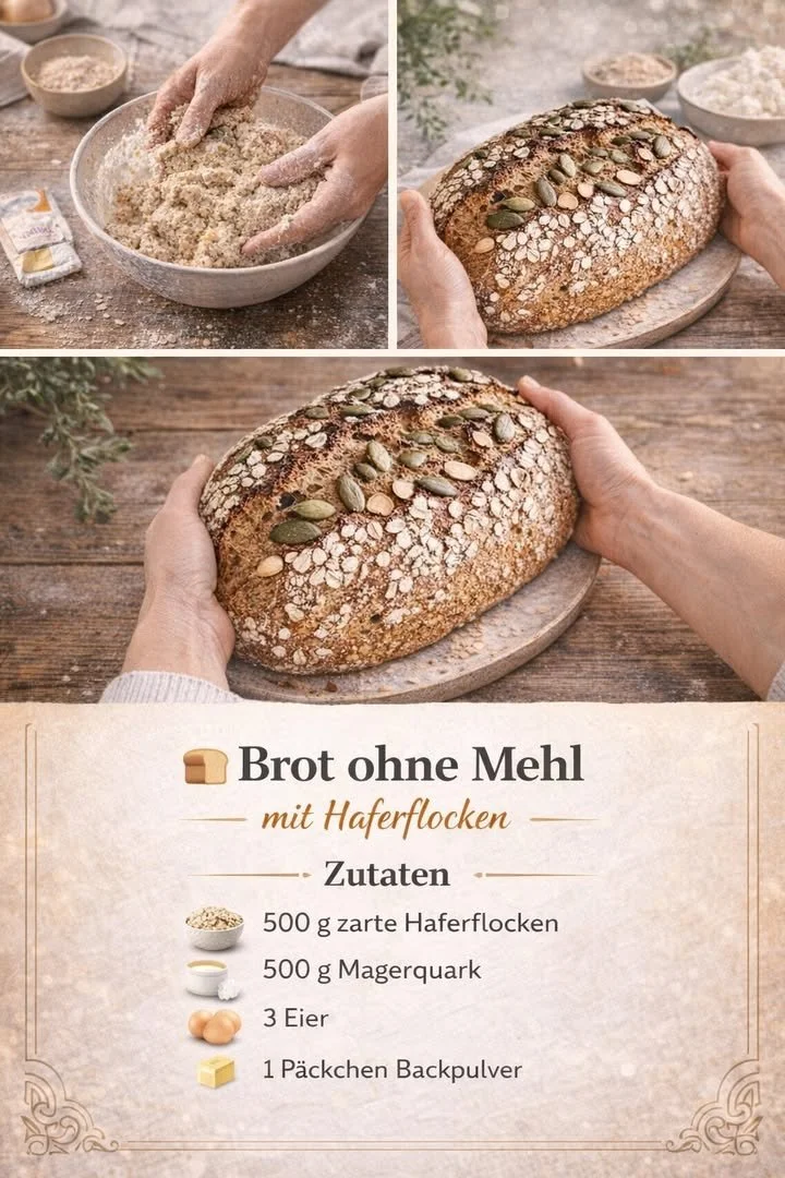 Saftiges Haferflockenbrot mit gesunden Zutaten