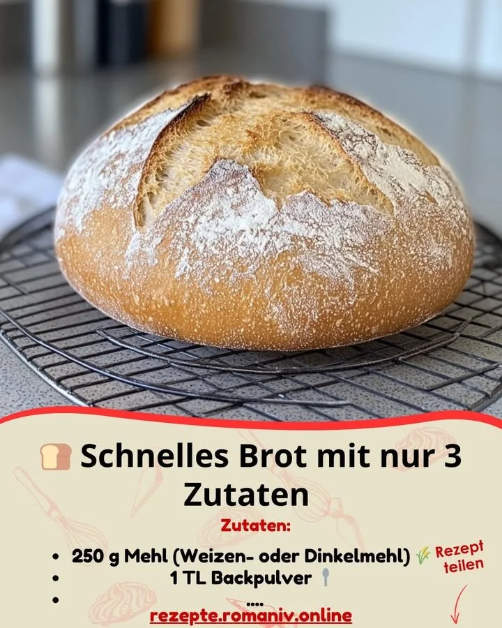 Rezept für schnelles Brot mit nur 3 Zutaten
