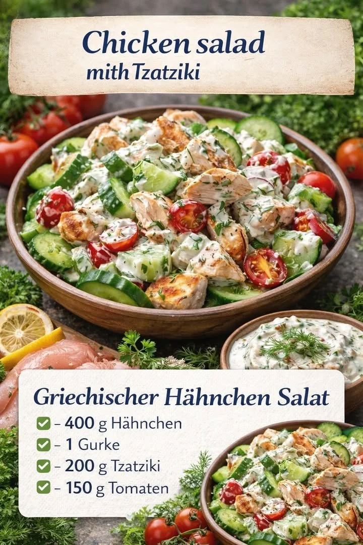 Frisches Sommergericht mit Brot, ideal für warme Tage