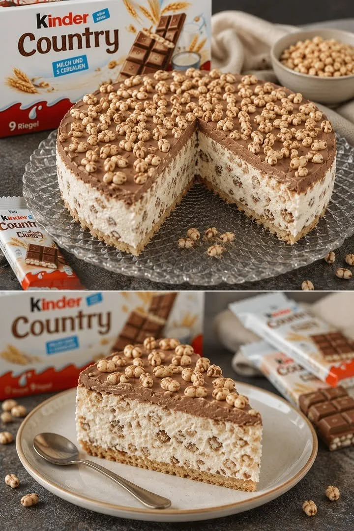 Torte Kinder Country mit Schokolade und knusprigem Crunch