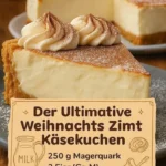 Weihnachtlicher Zimt Käsekuchen mit Zimt und Käsefüllung auf einem Teller