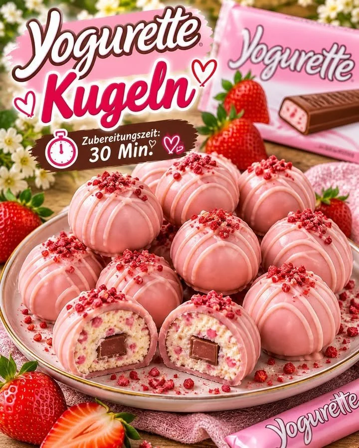 Leckere Yogurette-Kugeln aus Schokolade und Joghurteinlage
