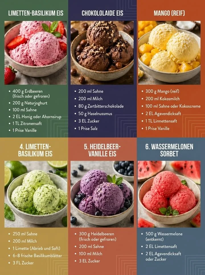 Schale mit 6 Erfrischenden Sommer-Eis Rezepten für heiße Tage