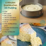 Leckerer 6-Minuten-Quarkkuchen mit Pudding, schnell und einfach zubereitet.