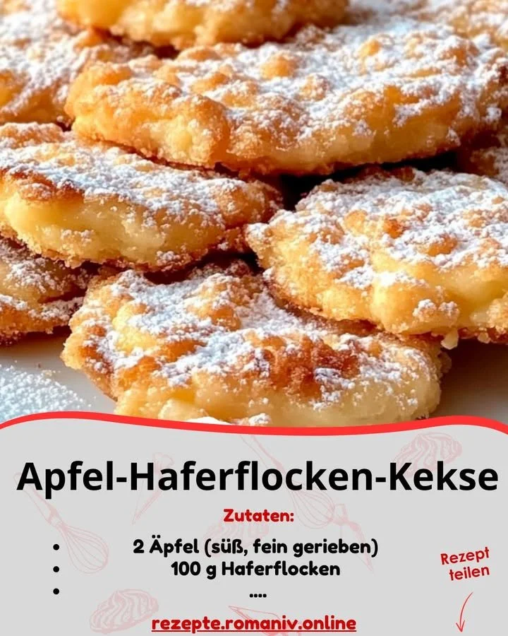 Gesunde und leckere Apfel-Haferflocken-Kekse auf einem Teller