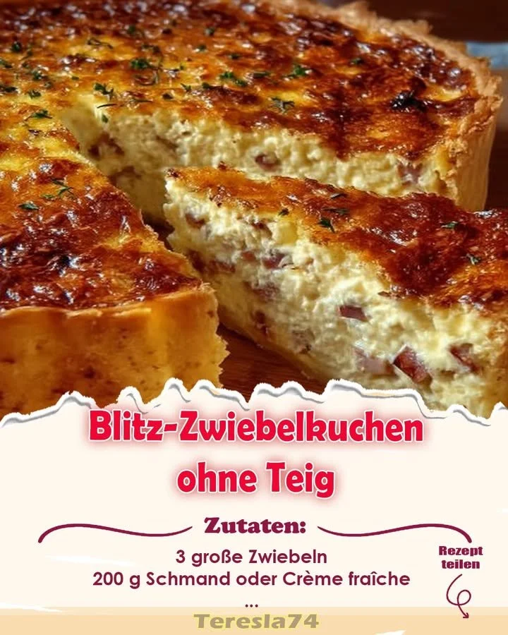 Blitz Zwiebelkuchen ohne Teig – ein schneller und einfacher Rezeptgenuss