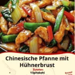 Chinesische Pfanne mit Hühnchenbrust und buntem Gemüse