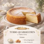 Cremiger Quarkkuchen mit Vanillepudding auf einem Dessertteller