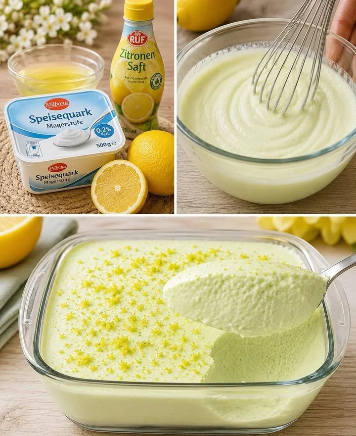 Cremiges Quark-Dessert in einer hübschen Schüssel serviert