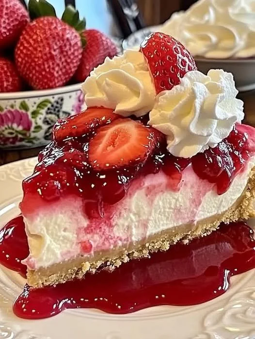Erdbeer Käsekuchen ohne Backen, schnell in 30 Minuten zubereitet