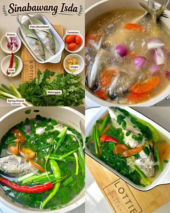 Schüssel mit frisch zubereiteter Fischsuppe mit Gemüse und Kräutern
