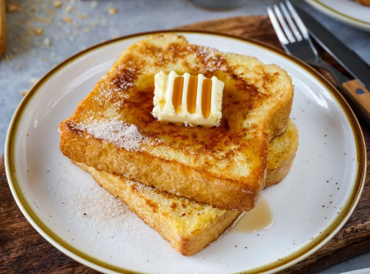 Leckeres French Toast nach einem einfachen Blitzrezept serviert.
