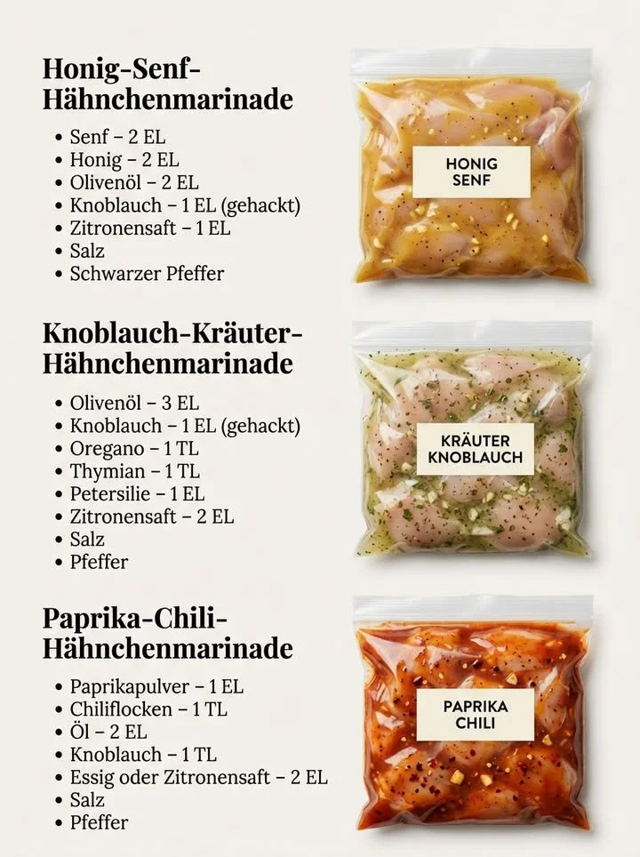 Eine Auswahl an köstlichen Hähnchenmarinaden für Grillgerichte